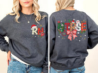Christmas Registered Nurse Sweatshirt, Christmas Nurse Shirt, Merry Nurse Crewneck Sweatshirt, Front Back