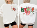 Christmas Registered Nurse Sweatshirt, Christmas Nurse Shirt, Merry Nurse Crewneck Sweatshirt, Front Back