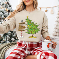 Funny Christmas Emergency Department Nurse Sweatshirt, ER Nurse Gift Shirt, Emergency Medicine Christmas Tree Sweatshirt