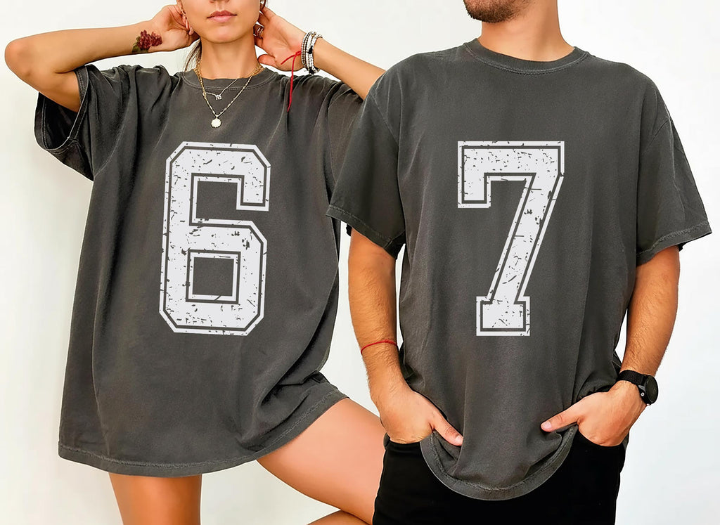 6 7 Funny Trendy Shirt, Six Seven Shirt, Couple Meme Tee, Trendy Viral Shirt