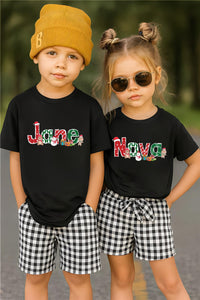 Custom Christmas Kids Shirt, Personalized Christmas Name Shirt, Toddler Christmas Tee