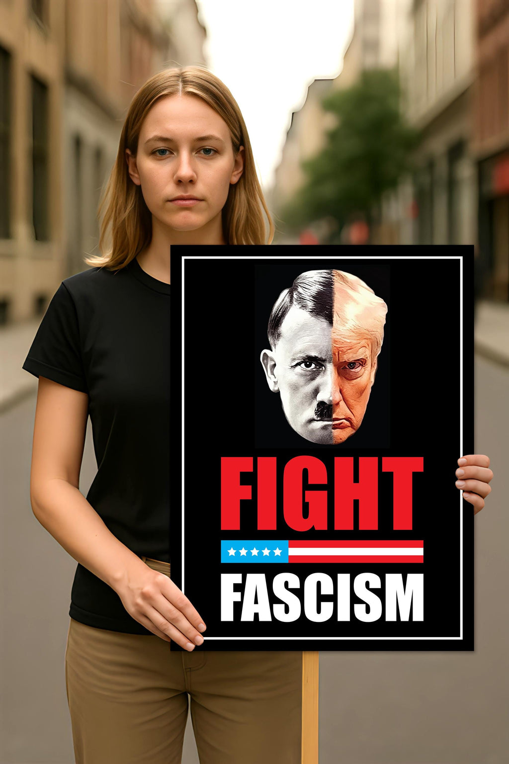 FIGHT FASCISM, No Kings In America Protest Sign, Anti-Trump Resistance, Democracies Have No Kings Political Activist Poster, Resist Fascism Rally Sign