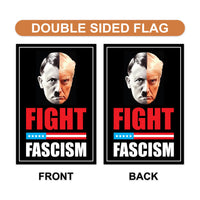 FIGHT FASCISM Garden Flag, 12x18 Inch Double Sided, Democracy Not Oligarchy, Anti-Trump Flag, Resist Racism, Resist Fascism