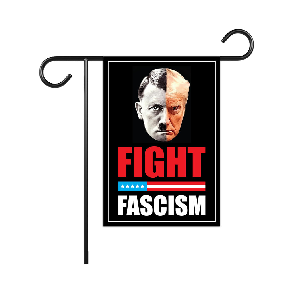 FIGHT FASCISM Garden Flag, 12x18 Inch Double Sided, Democracy Not Oligarchy, Anti-Trump Flag, Resist Racism, Resist Fascism
