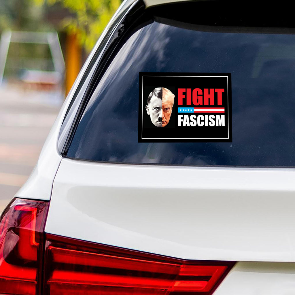 FIGHT FASCISM Vinyl Sticker, No Kings In America Protest, Anti-Trump, No Kings Sticker, Resist Fascism Car Bumper Sticker, 6" x 4.5"