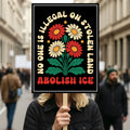 Abolish ICE No One Is Illegal Protest Sign, No Kings In America, Anti-Trump Resistance Political Protest Poster, Resist Fascism Rally Sign