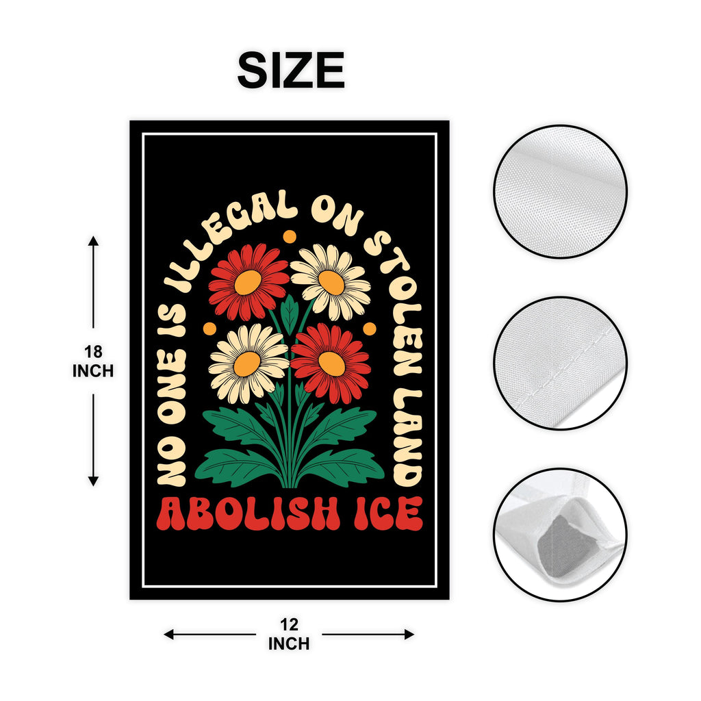 Abolish ICE Garden Flag, 12x18 Inch Double Sided, Democracy Not Oligarchy, Anti-Trump Flag, Resist Racism, Resist Fascism