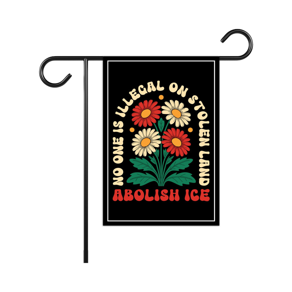 Abolish ICE Garden Flag, 12x18 Inch Double Sided, Democracy Not Oligarchy, Anti-Trump Flag, Resist Racism, Resist Fascism