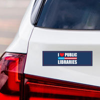 I Love Public Libraries Magnet, No Kings In America Protest, Anti-Trump, Resist Racism Car Magnet, Resist Fascism Vehicle Magnet, 10" x 3"