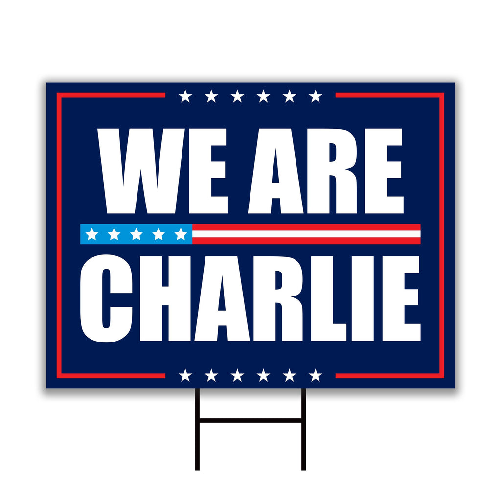 Justice for Charlie Yard Sign, A True Patriot Charlie Kirk Sign, Charlie Kirk Is My Hero Sign, Charlie Kirk Freedom Sign with Metal H-Stake
