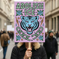 Abolish ICE No One Is Illegal Protest Sign, No Kings In America, Anti-Trump Resistance Political Protest Poster, Resist Fascism Rally Sign
