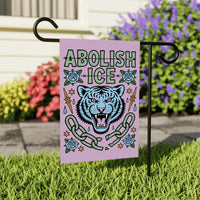 Abolish ICE Garden Flag, 12x18 Inch Double Sided, Democracy Not Oligarchy, Anti-Trump Flag, Resist Racism, Resist Fascism