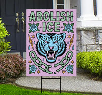 Abolish ICE Yard Sign, Keep the Immigrants, Deport the Racists Lawn Sign, Anti-Trump, Resist Fascism Yard Sign with Metal H-Stake
