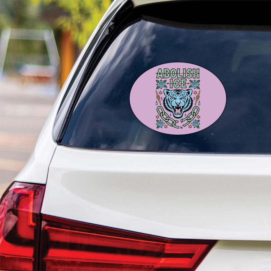 Abolish ICE No One Is Illegal Protest Vinyl Sticker, Resist Hate Decal, Anti-Trump Resistance, Resist Fascism Car Bumper Sticker, 6" x 4.5"