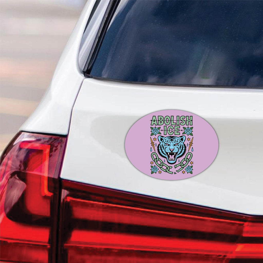 Abolish ICE No One Is Illegal Magnet, Resist Hate Magnet, Anti-Trump, Resist Racism Car Magnet, Resist Fascism Vehicle Magnet, 6" x 4.5"