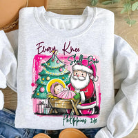 Nativity Scene Sweatshirt, Watercolor Baby Jesus Shirt, Every Knee Shall Bow Christmas Sweatshirt