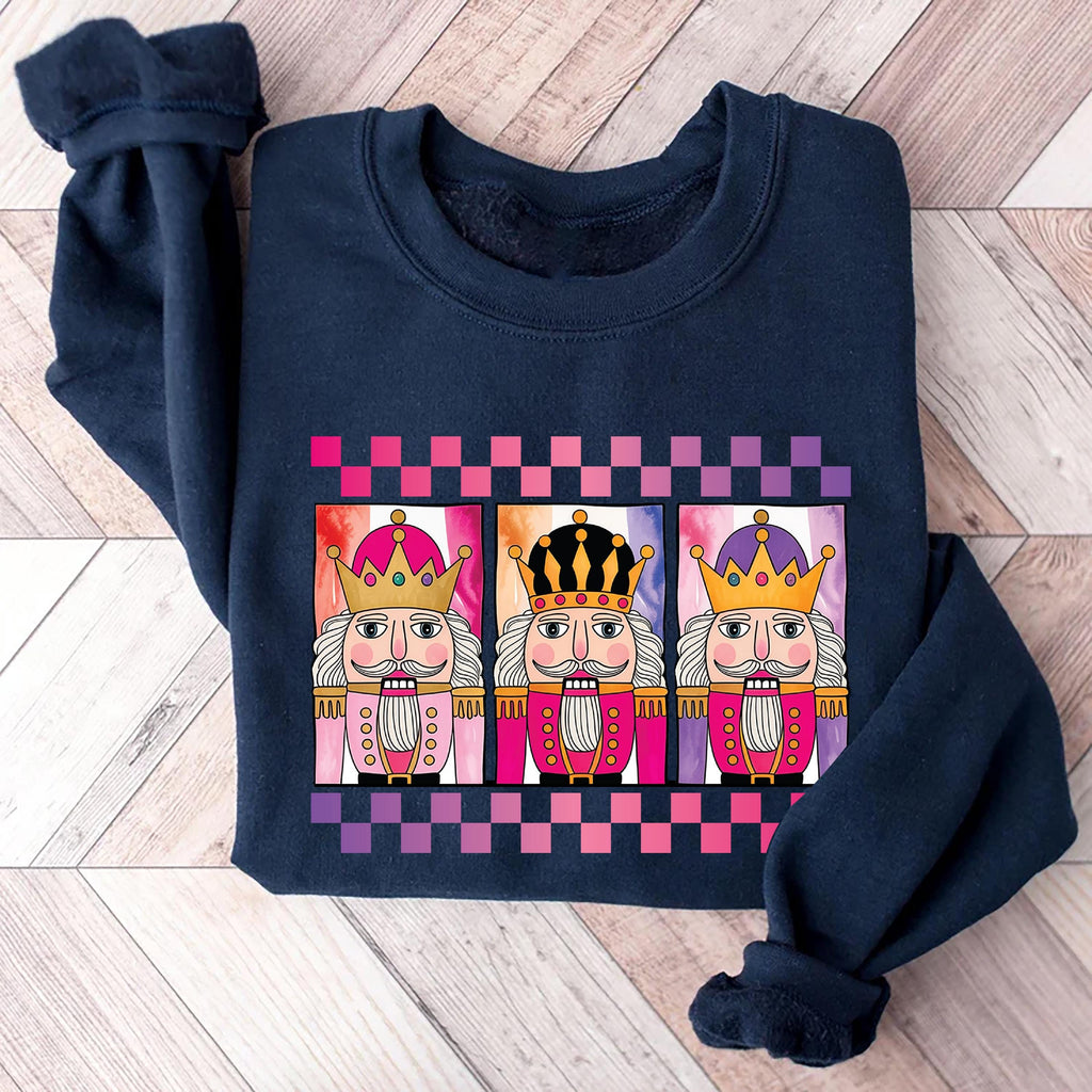 Christmas Nutcracker Sweatshirt, Preppy Coquette Christmas Shirt, Santa Claus Sweatshirt