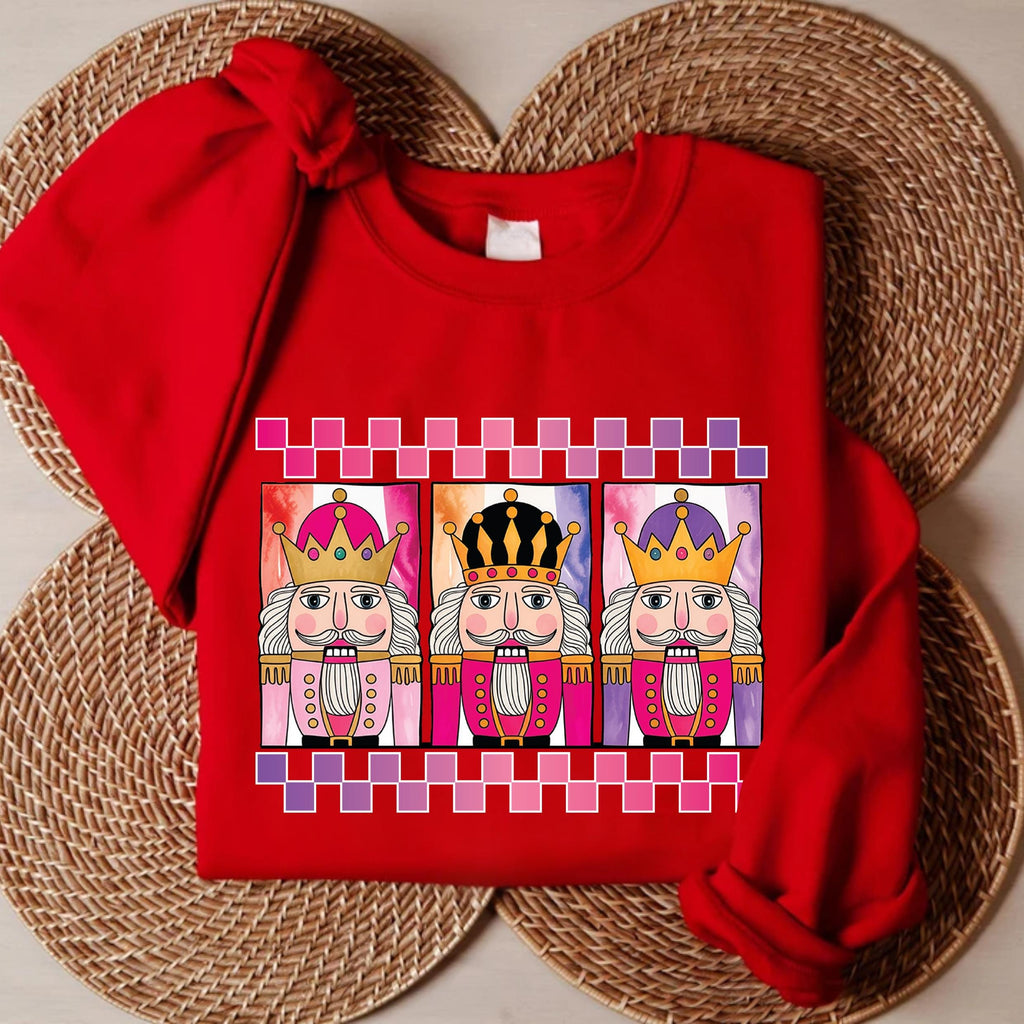 Christmas Nutcracker Sweatshirt, Preppy Coquette Christmas Shirt, Santa Claus Sweatshirt