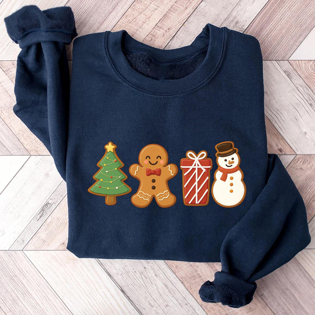 Cute Gingerbread Cookies Sweatshirt, Women's Christmas Shirt, Merry Christmas Sweatshirt