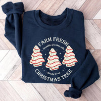Farm Fresh Christmas Tree Sweatshirt, Christmas Tree Cake Shirt, Christmas Cake Sweatshirt