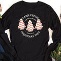 Farm Fresh Christmas Tree Long Sleeve Shirt, Christmas Tree Cake Shirt, Christmas Cake Tee