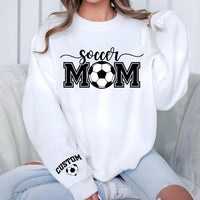 Personalized Soccer Mom Sweatshirt, Custom Kids Name on Sleeve Shirt, Soccer Mama Sweatshirt