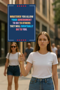Abolish ICE No One Is Illegal Protest Sign, No Kings In America, Anti-Trump Resistance Political Protest Poster, Resist Fascism Rally Sign