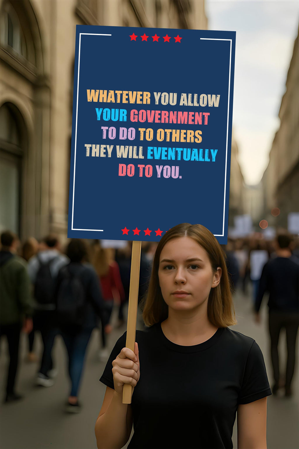 Abolish ICE No One Is Illegal Protest Sign, No Kings In America, Anti-Trump Resistance Political Protest Poster, Resist Fascism Rally Sign