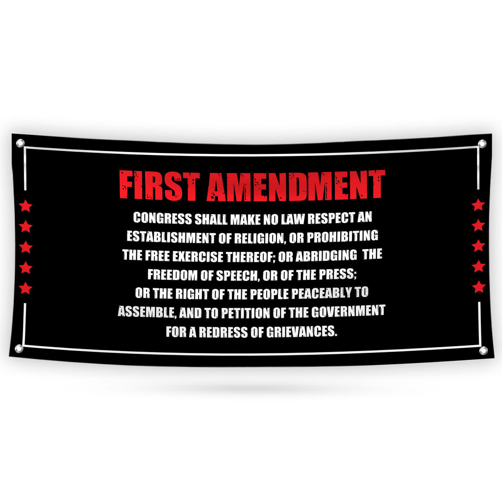 1st Amendment Free Speech Constitution Banner Sign, Political Sign, Reproductive Justice, Human Rights Vinyl Banner with Metal Grommets