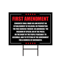 1st Amendment Free Speech Constitution Yard Sign, No Kings Protest Lawn Sign, Anti-Trump, Resist Fascism Sign with Metal H-Stake