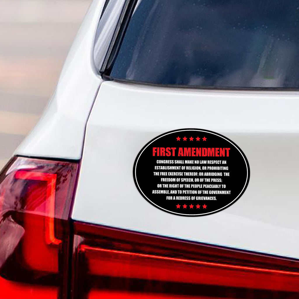 1st Amendment, Free Speech Constitution Magnet, No Kings, Anti-Trump, Resist Racism Car Magnet, Resist Fascism Vehicle Magnet, 6" x 4.5"
