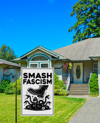 FIGHT FASCISM Garden Flag, 12x18 Inch Double Sided, Democracy Not Oligarchy, Anti-Trump Flag, Resist Racism, Resist Fascism