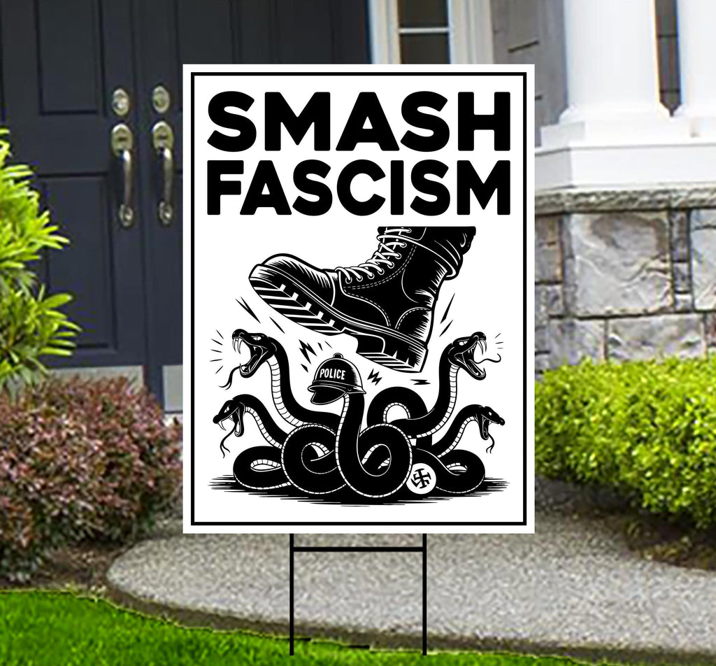 FIGHT FASCISM Yard Sign - No Kings In America Protest Sign, Anti-Trump Sign, Resist Racism, Resist Fascism Yard Sign with Metal H-Stake
