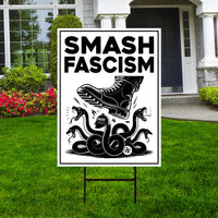 FIGHT FASCISM Yard Sign - No Kings In America Protest Sign, Anti-Trump Sign, Resist Racism, Resist Fascism Yard Sign with Metal H-Stake