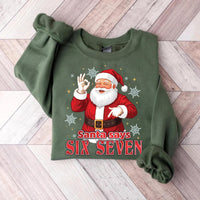 Funny Six Seven Meme Christmas Santa Sweatshirt, Viral Funny Santa Saying 6 7 Shirt, Humor Christmas Sweatshirt
