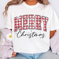 Merry Christmas Shirt, Buffalo Plaid Shirt, Christmas Family Tee