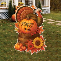 Thanksgiving Turkey Yard Sign, Fall Outdoor Garden Stakes, Happy Thanksgiving Lawn Decorations for Farmhouse Porch, Patio & Autumn Décor