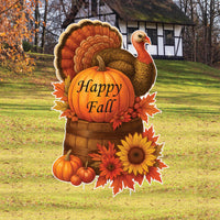 Thanksgiving Turkey Yard Sign, Fall Outdoor Garden Stakes, Happy Thanksgiving Lawn Decorations for Farmhouse Porch, Patio & Autumn Décor