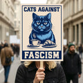 Cats Against Fascism No Kings Protest Sign, Anti-Trump, Political Activist Rally Sign, Resist Fascism Protest Poster
