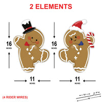 Gingerbread Man Christmas Yard Stakes, Outdoor Holiday Lawn Decorations with Stakes, Cute Xmas Garden Patio Pathway Party Décor Signs