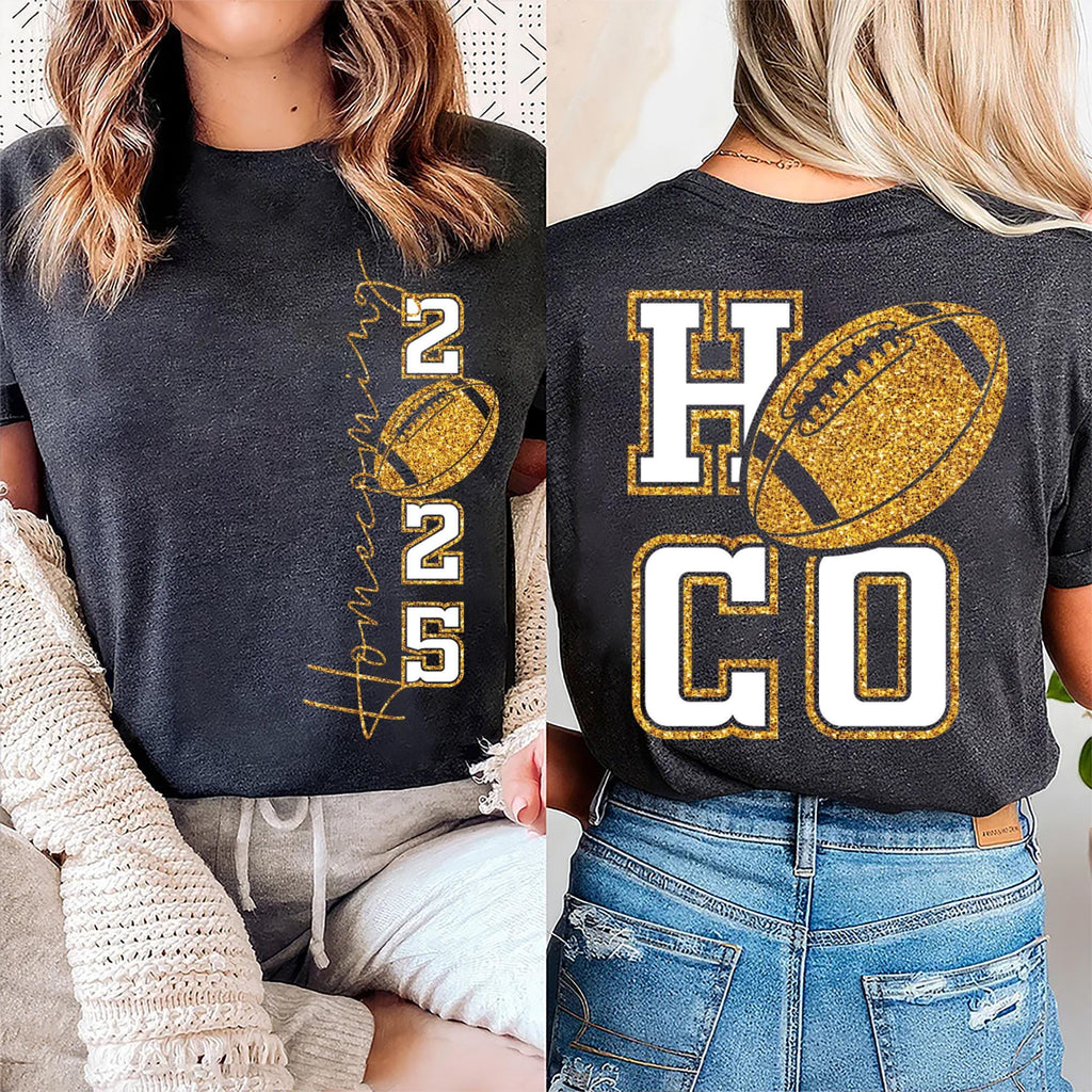 Hoco 2025 Shirt, Homecoming 2025 Shirt, High School Homecoming Football Tee, Front Back