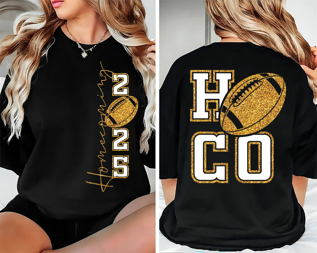 Hoco 2025 Shirt, Homecoming 2025 Shirt, High School Homecoming Football Tee, Front Back