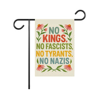No Kings In America Garden Flag, 12x18 Inch Double Sided, Democracy Not Oligarchy, Anti-Trump Flag, Resist Racism Flag, Resist Fascism Flag