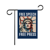 Free Speech Free Press Protect Democracy Garden Flag, Double Sided, Resist Hate, Anti-Trump, Resist Racism, Resist Fascism, Political Flag