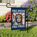 Free Speech Free Press Protect Democracy Garden Flag, Double Sided, Resist Hate, Anti-Trump, Resist Racism, Resist Fascism, Political Flag