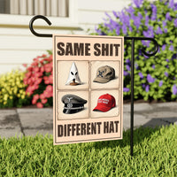 No Kings In America Garden Flag, Double Sided, Different Hats, Democracy Not Oligarchy, Anti-Trump, Resist Racism Flag, Resist Fascism Flag