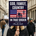 God Family Country Protest Sign, A True Patriot Charlie Kirk Sign, Charlie Kirk Is My Hero, Charlie Kirk Freedom Political Poster Sign