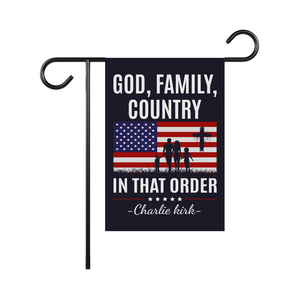 God Family Country Garden Flag, A True Patriot Charlie Kirk Yard Flag, Charlie Kirk Is My Hero Outdoor Flag, Charlie Kirk Freedom Flag