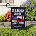 God Family Country Garden Flag, A True Patriot Charlie Kirk Yard Flag, Charlie Kirk Is My Hero Outdoor Flag, Charlie Kirk Freedom Flag
