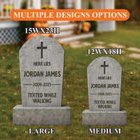 Personalized Halloween Tombstone Yard Signs, Custom Graveyard Decorations with Stakes, Funny Haunted House Outdoor Spooky Lawn Décor